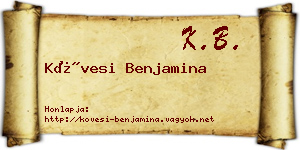 Kövesi Benjamina névjegykártya